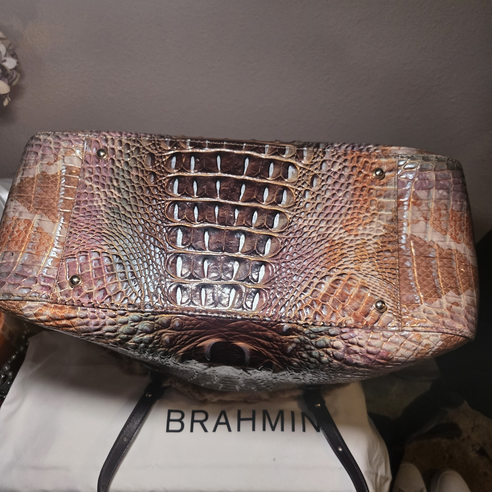 Brahmin Truffle Python Chalet Shearling Tote - image 4